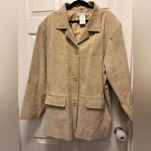 Women’s Tan/Beige Vintage Leather Suede Jacket